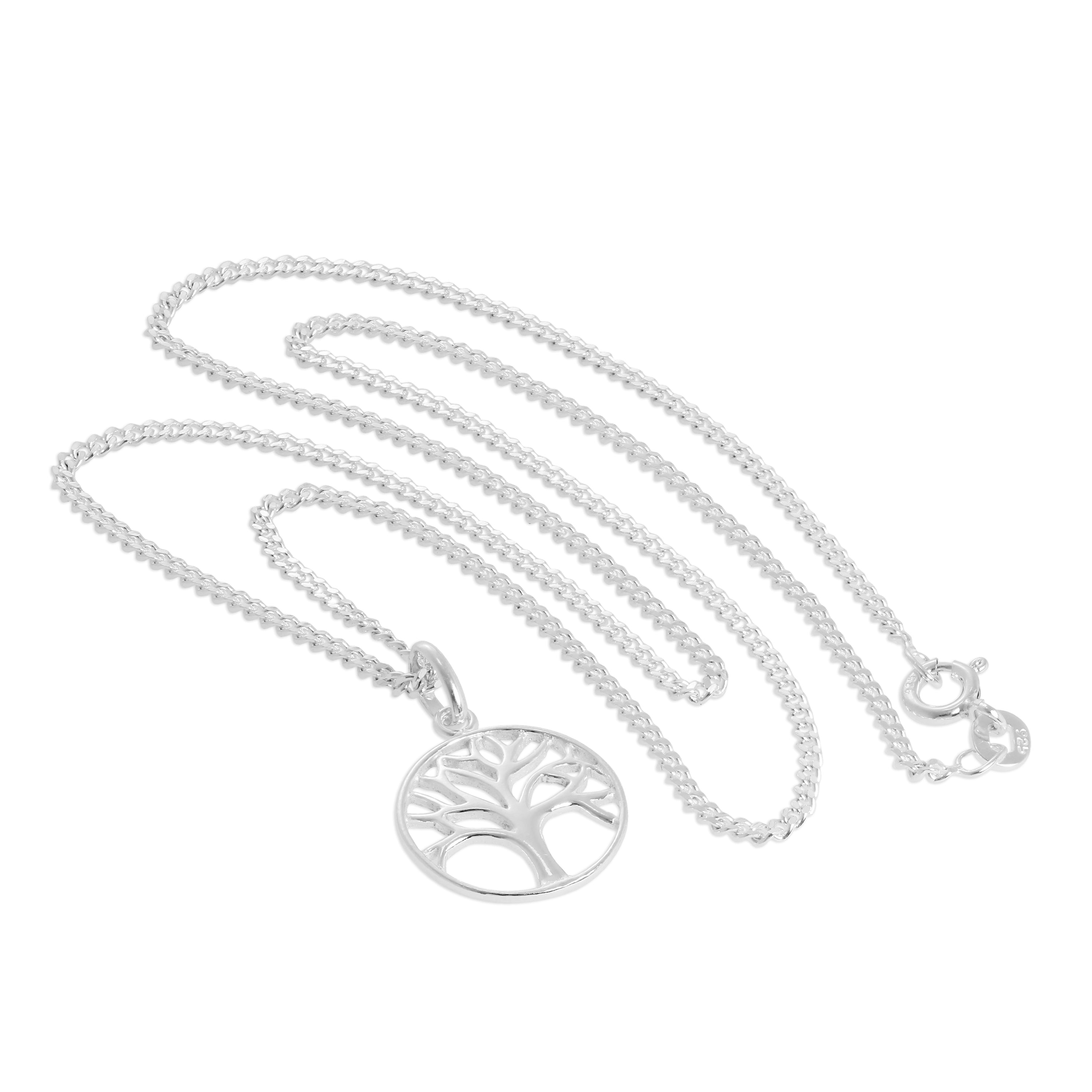 Halskette mit Baum des Lebens aus Sterlingsilber 16–24 Zoll