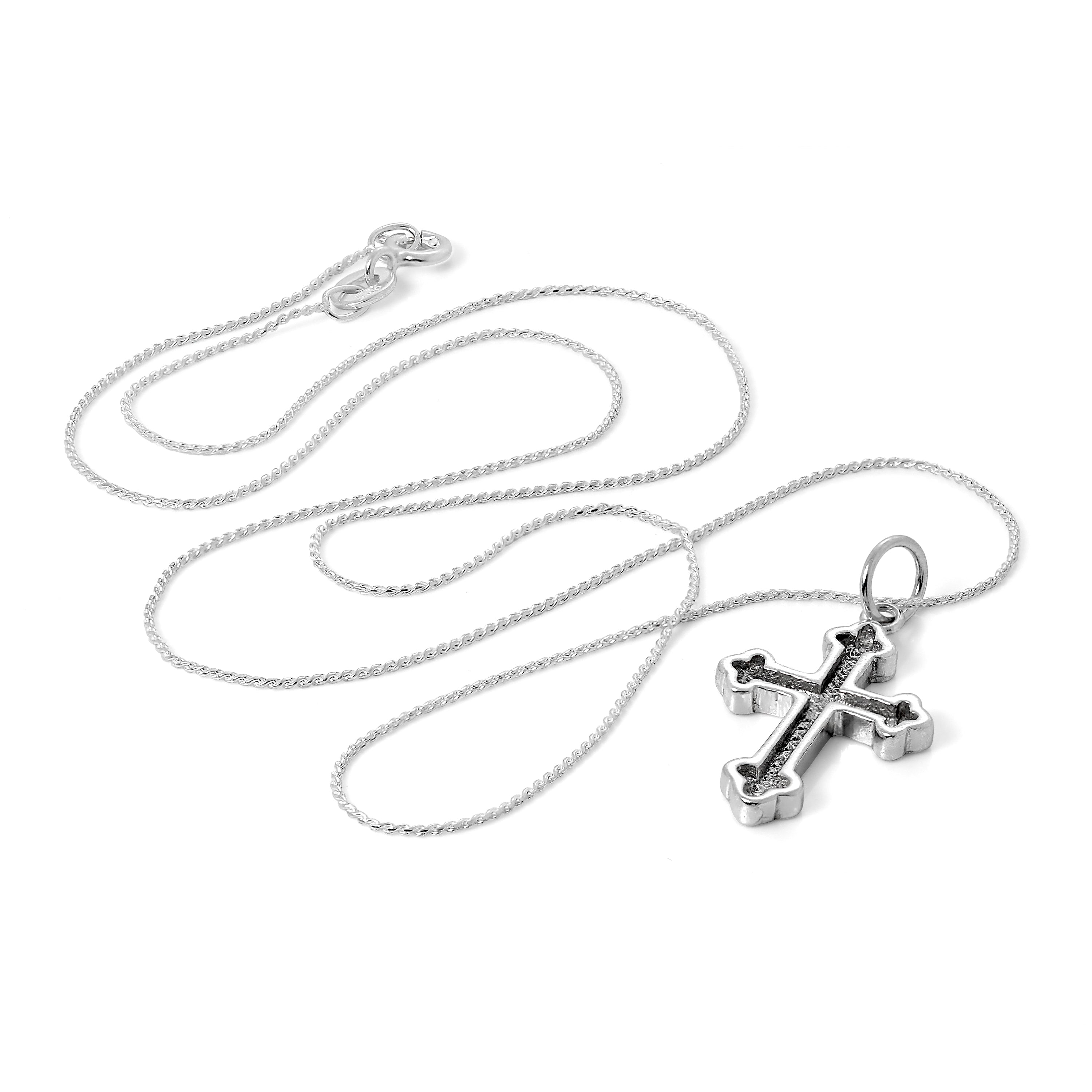 Sterlingsilber Gothic Kreuz Anhänger Halskette 16 - 22 Zoll