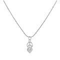 Halskette mit Anhänger aus Sterlingsilber mit Friedenssymbol und Herz 16–24 Zoll