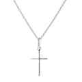 Schlichte Halskette mit Kreuzanhänger aus leichtem Sterlingsilber 16–22 Zoll