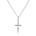 Halskette mit spitzem Kreuzanhänger aus Sterlingsilber, 40–56 cm