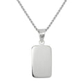 Halskette mit rechteckigem Anhänger aus Sterlingsilber zum Gravieren, 35–55 cm