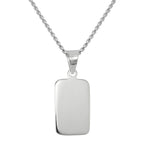 Halskette mit rechteckigem Anhänger aus Sterlingsilber zum Gravieren, 35–55 cm
