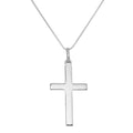 Großer schlichter Sterlingsilber Kreuz-Anhänger Halskette 16 - 22 Zoll