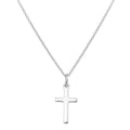Schlichter Kreuzanhänger aus Sterlingsilber an Kette 16–22 Zoll