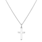 Schlichter Kreuzanhänger aus Sterlingsilber an Kette 16–22 Zoll