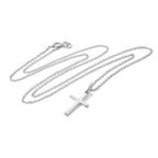 Schlichter Kreuzanhänger aus Sterlingsilber an Kette 16–22 Zoll