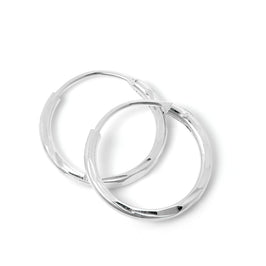 Sterlingsilber Diamantschliff Schläfer 12 mm Creolen Ohrringe