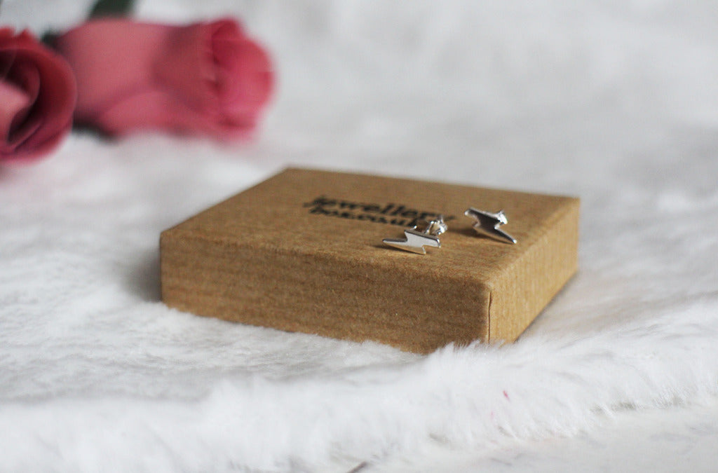 Sterlingsilber Blitz Ohrstecker