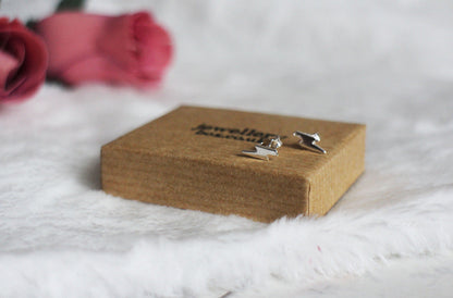 Sterlingsilber Blitz Ohrstecker