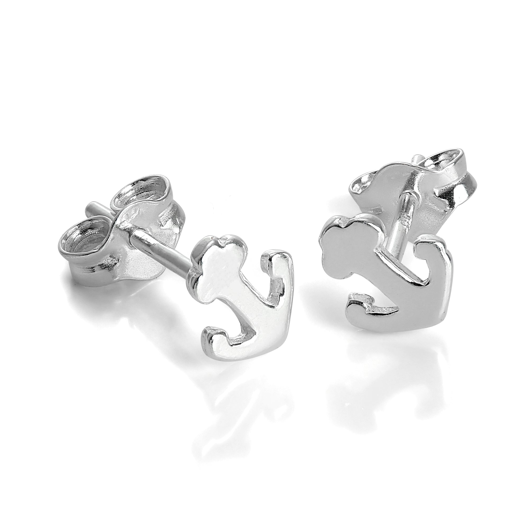 Klein Sterlingsilber Anker Ohrstecker