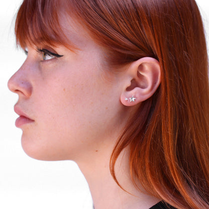 Sterlingsilber Stern Ohrstecker