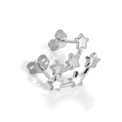 Klein Sterlingsilber Sternschnuppen Ohrstecker