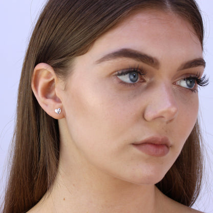 Sterlingsilber Herz Ohrstecker