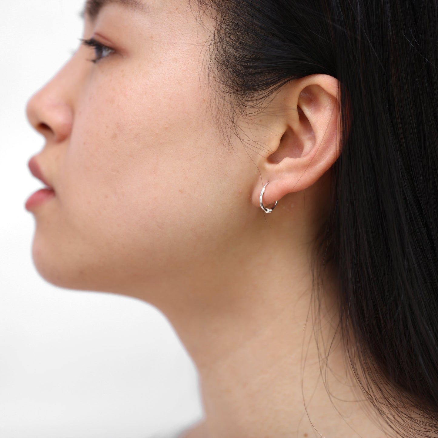 Sterlingsilber Schläfer 12mm Creolen Ohrringe mit Drahtspirale