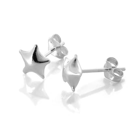 Sterlingsilber Geschwollener Stern Ohrstecker