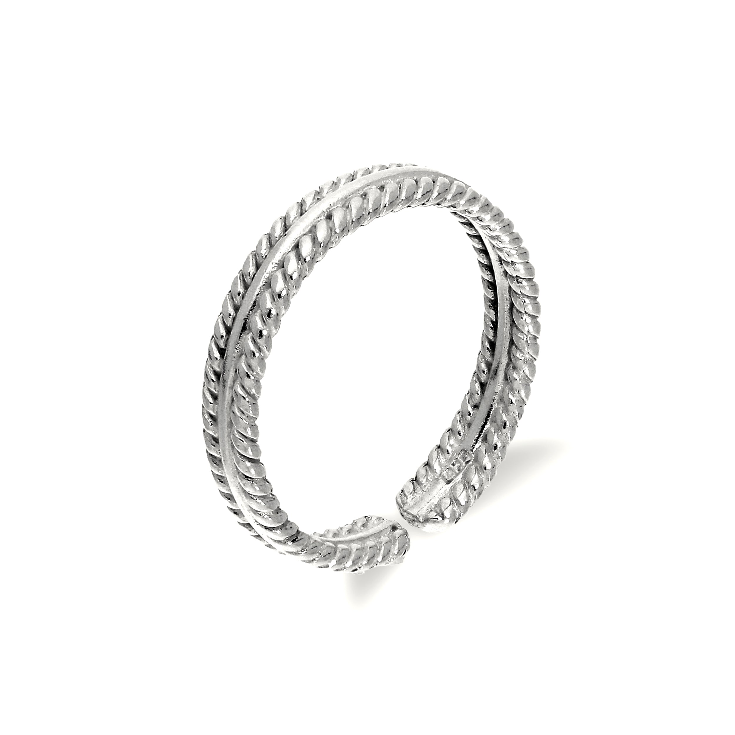 Sterlingsilber Verstellbar Gerippt Midi Zehenring
