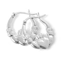 Sterlingsilber Claddagh 17 mm Creolen Ohrringe