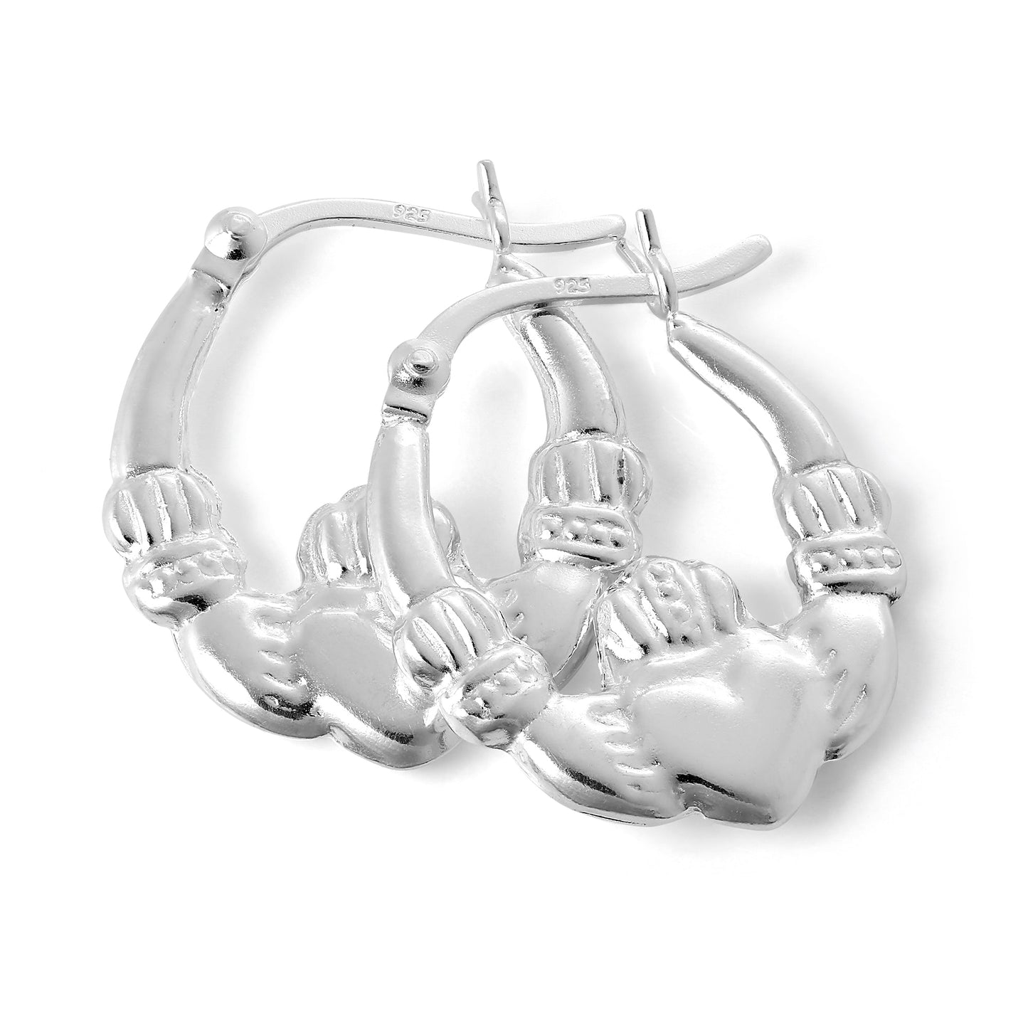 Sterlingsilber Claddagh 17mm Creolen Ohrringe