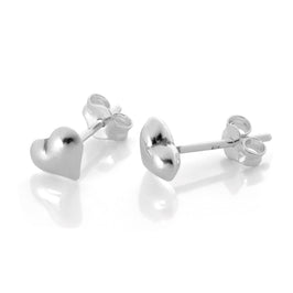 Sterlingsilber Geschwollenes Herz Ohrstecker