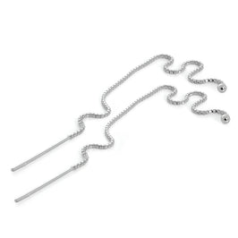 Sterlingsilber 2 mm Kugel Durchzieher Ohrringe
