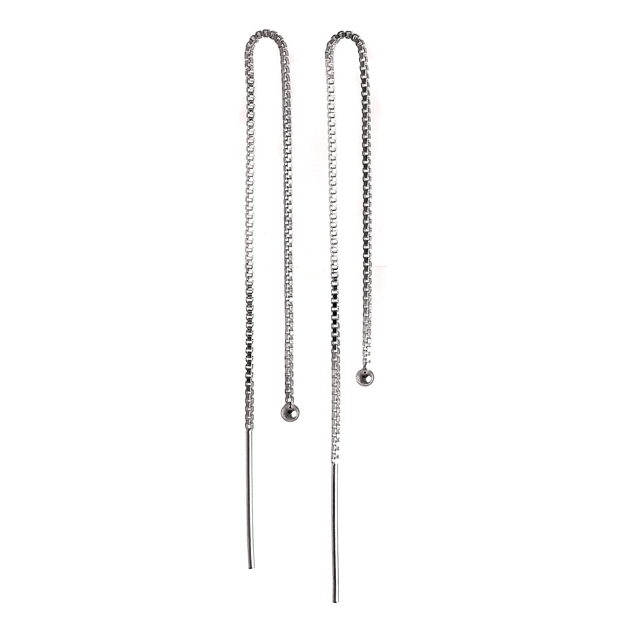 Sterlingsilber 2 mm Kugel Durchzieher Ohrringe