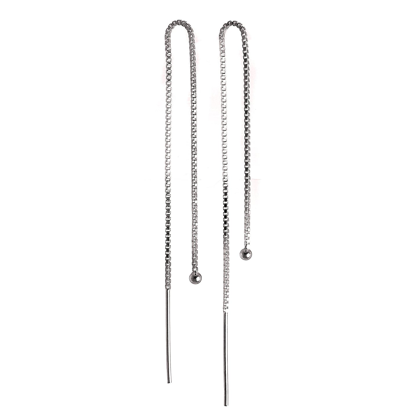 Sterling Silver 2mm Ball Pull Through Earrings