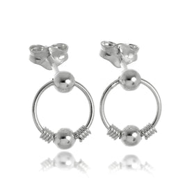Sterlingsilber Kugel Ohrstecker & Creolen Ohrringe