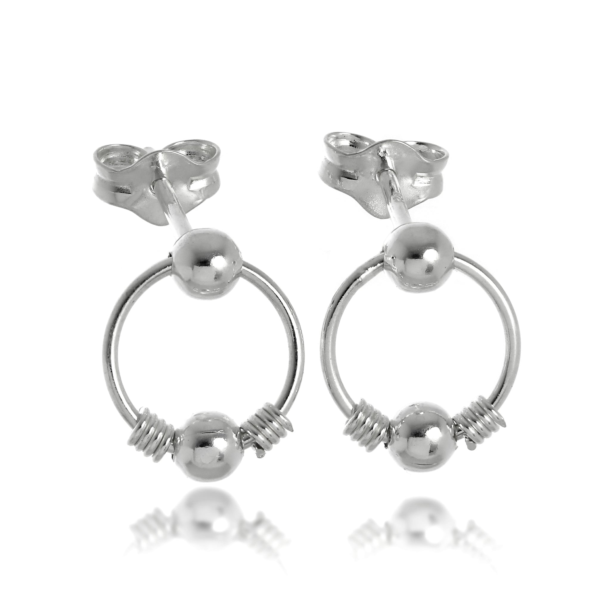 Sterlingsilber Kugel Ohrstecker & Creolen Ohrringe