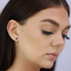 Sterlingsilber & 4 mm Lapislazuli Stein Ohrstecker