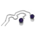 Sterlingsilber & Amethyst CZ Kristall Durchzieher Ohrringe