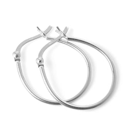 Einfach Sterlingsilber Dünn 19 mm Creolen Ohrringe
