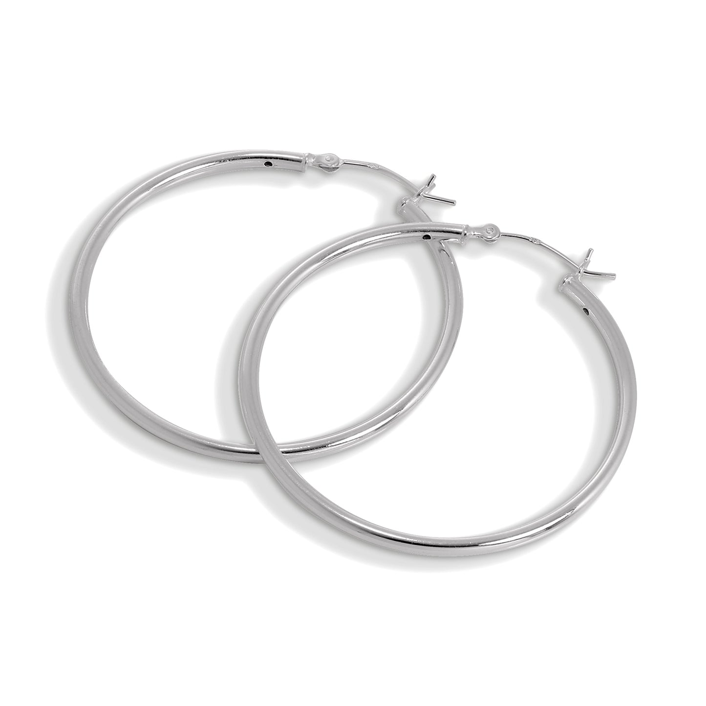 Sterling Silber 2mm Röhrenohrringe 12mm - 80mm