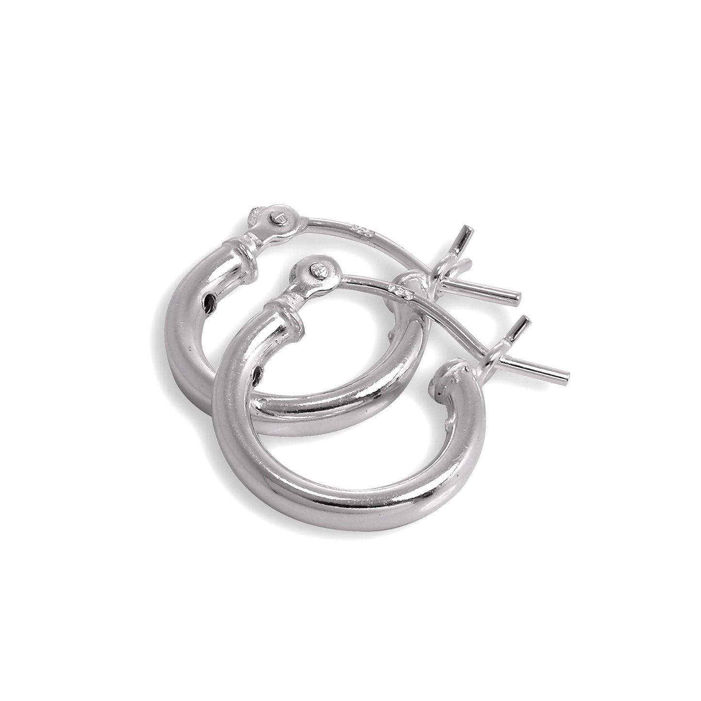 Sterling Silber 2mm Röhrenohrringe 12mm - 80mm