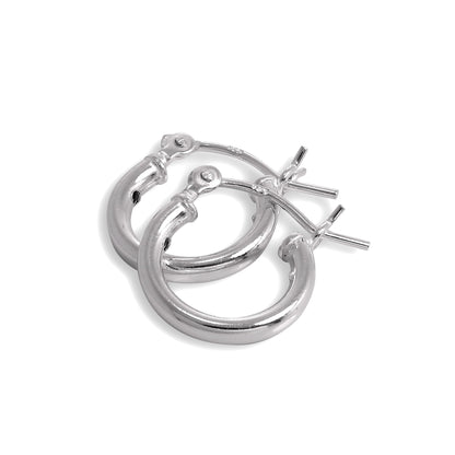 Sterling Silber 2mm Röhrenohrringe 12mm - 80mm