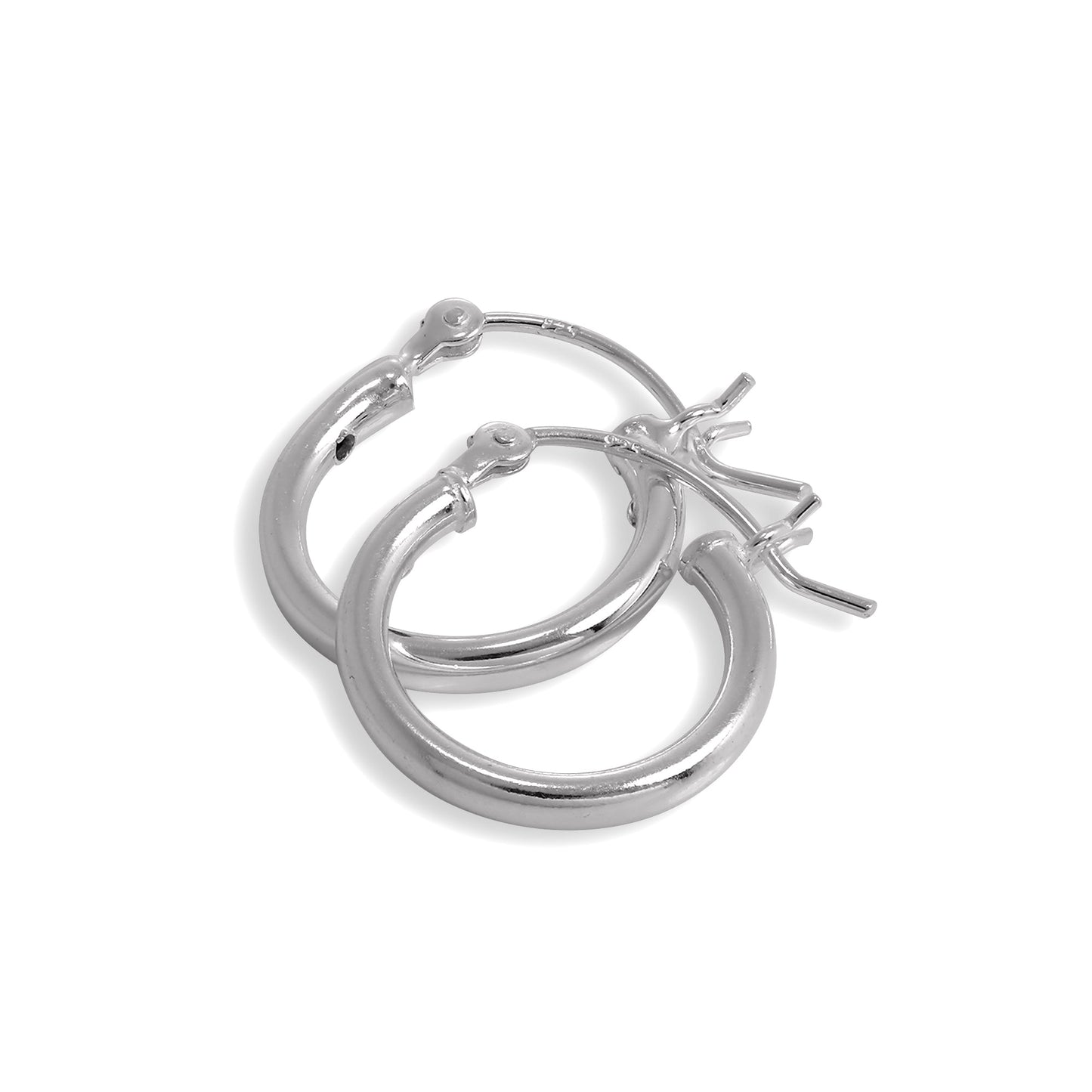 Sterling Silber 2mm Röhrenohrringe 12mm - 80mm