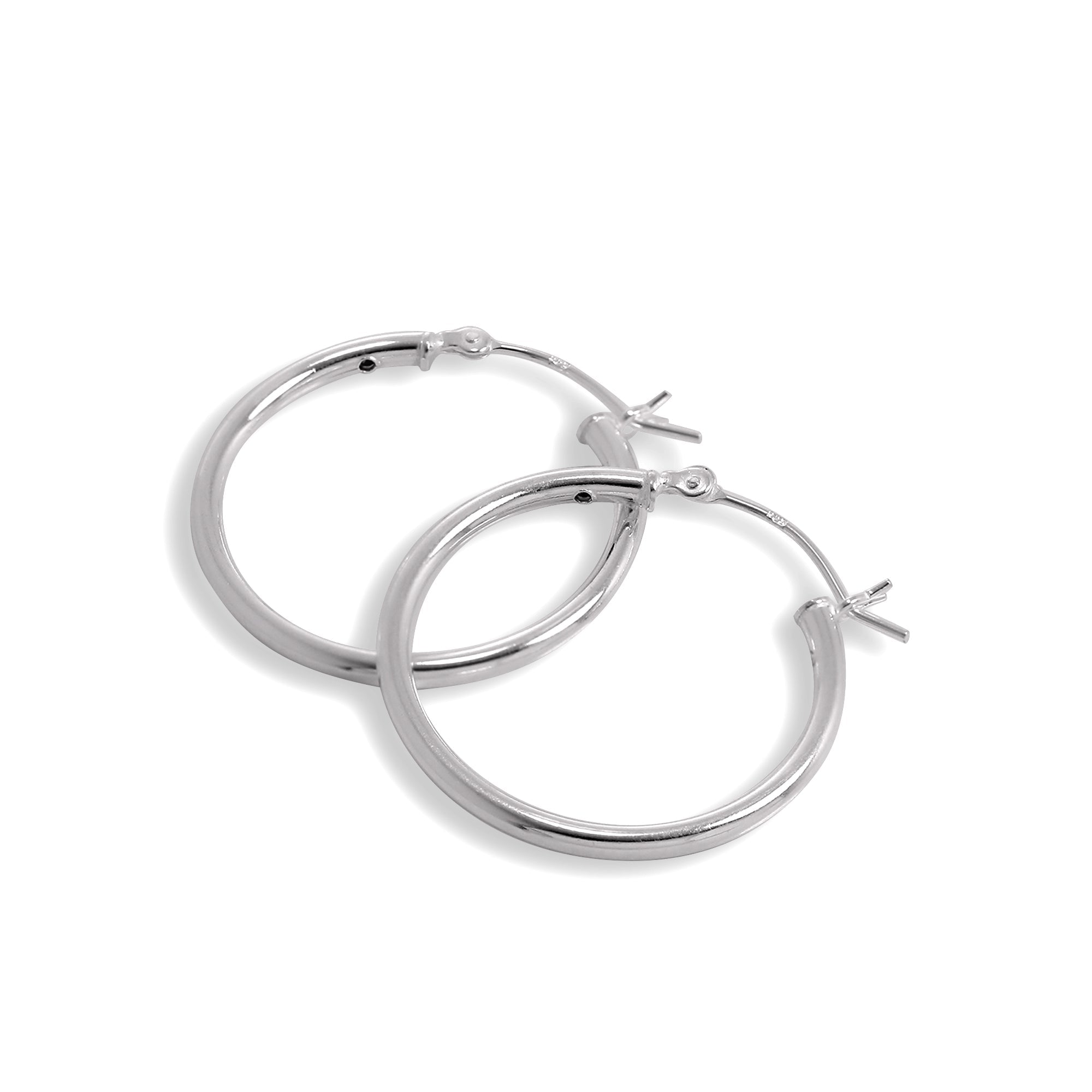 Sterlingsilber 2 mm Röhrenohrringe 12 mm - 80 mm
