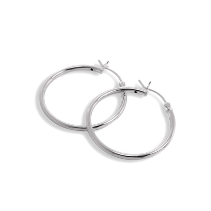 Sterling Silber 2mm Röhrenohrringe 12mm - 80mm