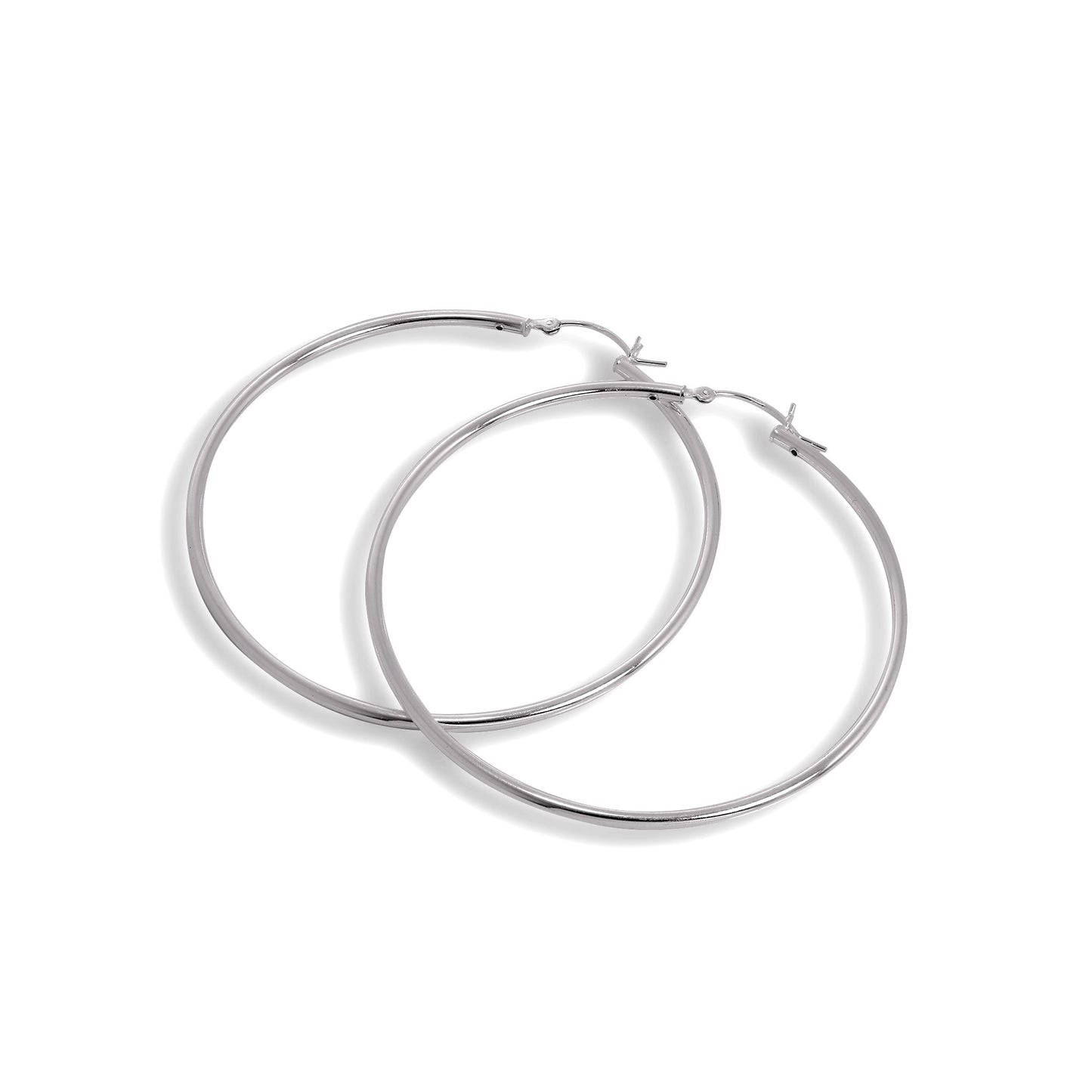 Sterling Silber 2mm Röhrenohrringe 12mm - 80mm