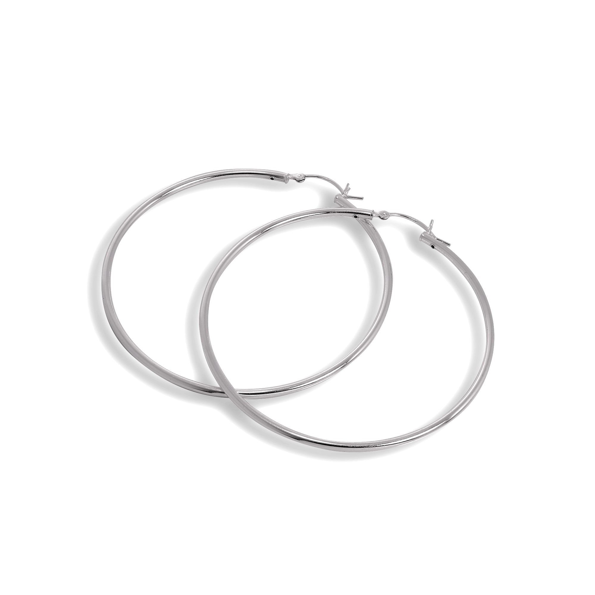 Sterlingsilber 2 mm Röhrenohrringe 12 mm - 80 mm