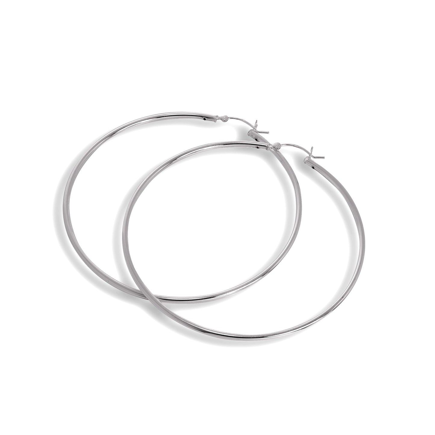 Sterling Silber 2mm Röhrenohrringe 12mm - 80mm