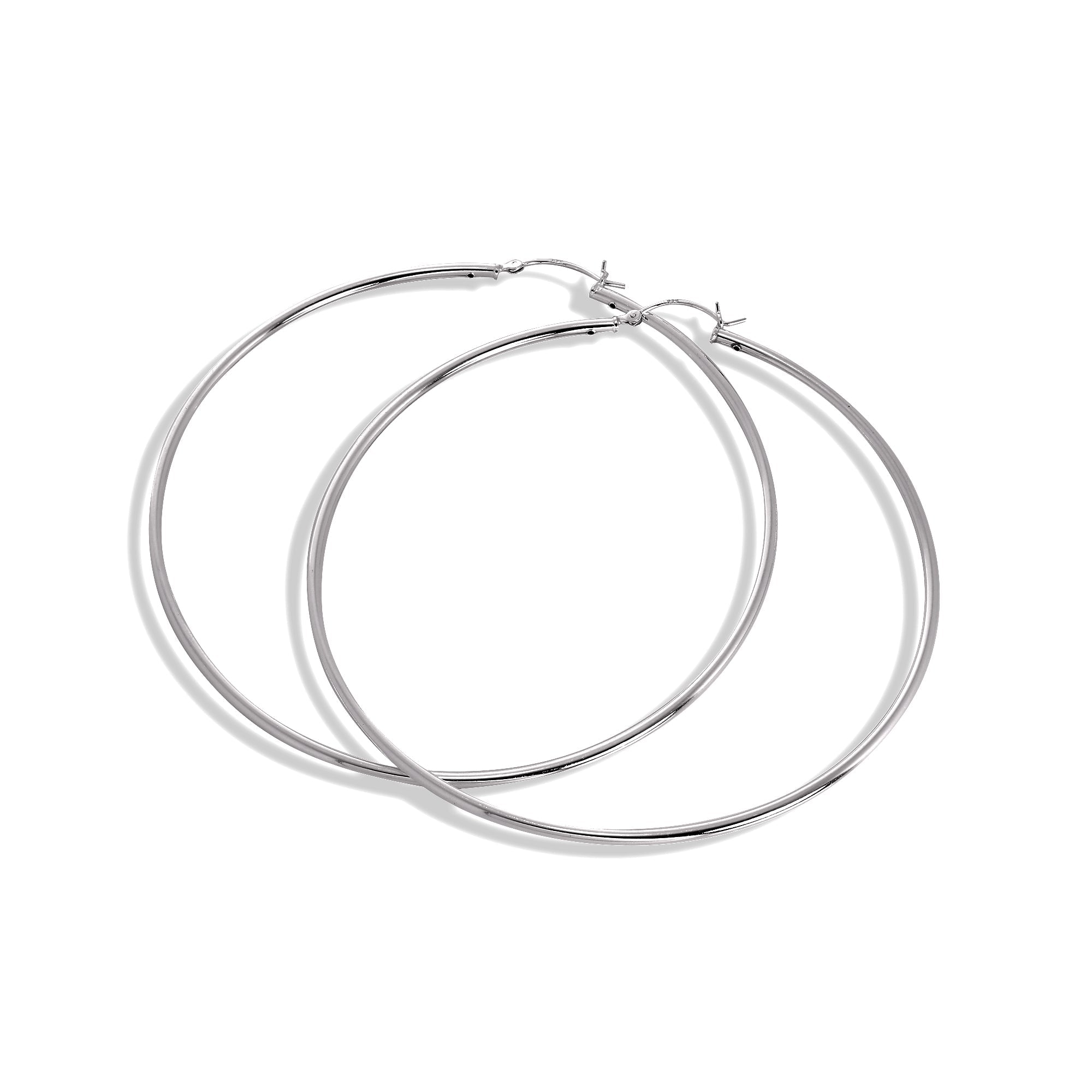 Sterlingsilber 2 mm Röhrenohrringe 12 mm - 80 mm