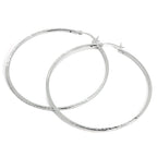 Sterlingsilber 2 mm Röhren Ohrringe mit Diamantschliff 35 mm - 60 mm