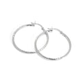 Sterlingsilber 2 mm Röhren Ohrringe mit Diamantschliff 35 mm - 60 mm