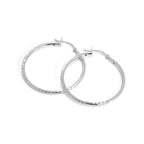 Sterlingsilber 2 mm Röhren Ohrringe mit Diamantschliff 35 mm - 60 mm