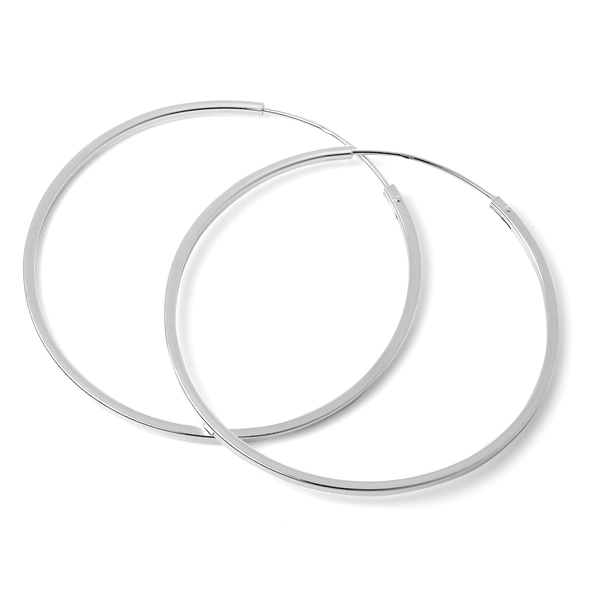 Sterlingsilber 1 mm Quadratische Ohrringe 10 mm - 40 mm