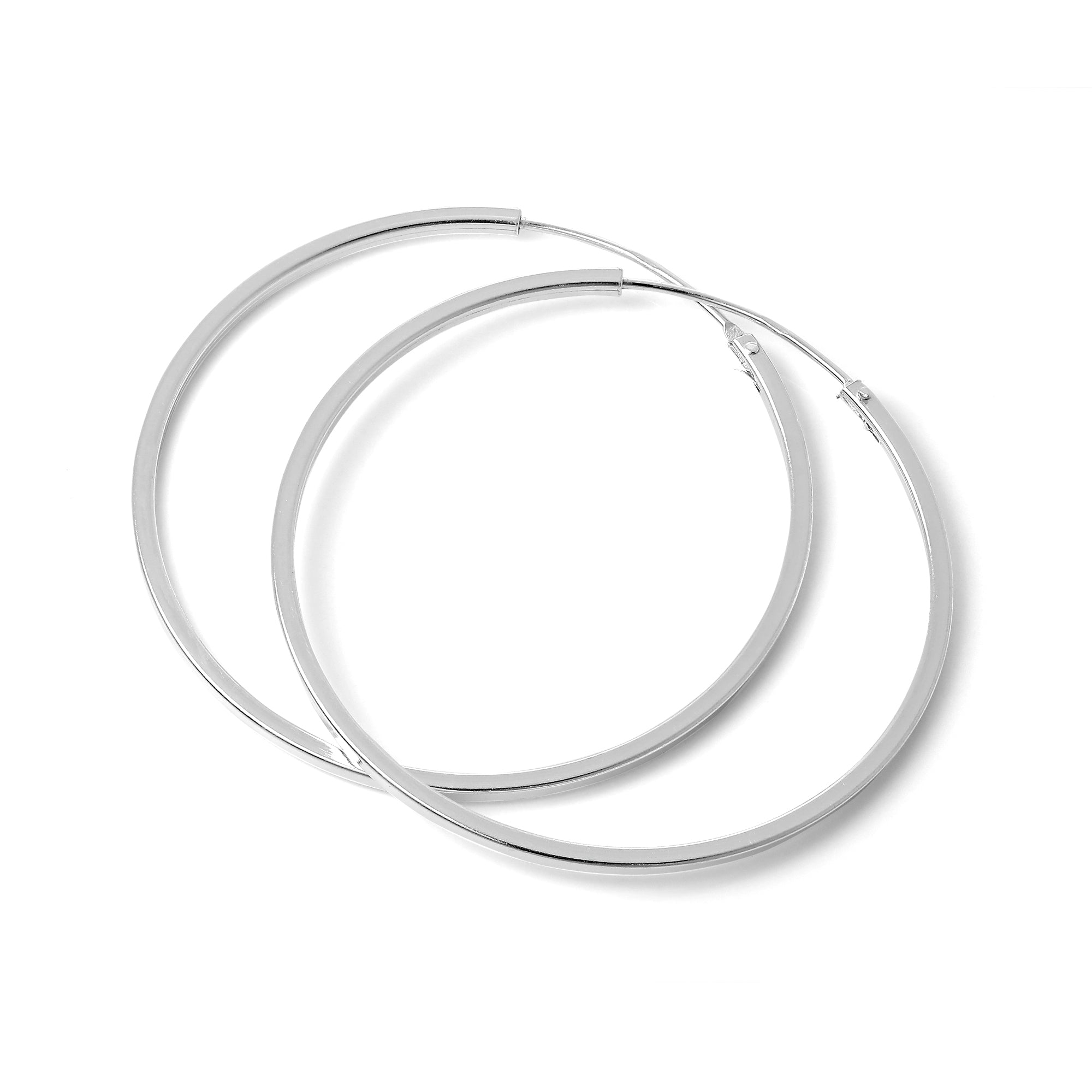Sterlingsilber 1 mm Quadratische Ohrringe 10 mm - 40 mm