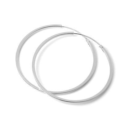 Sterling Silber 1mm Quadratische Ohrringe 10mm - 40mm