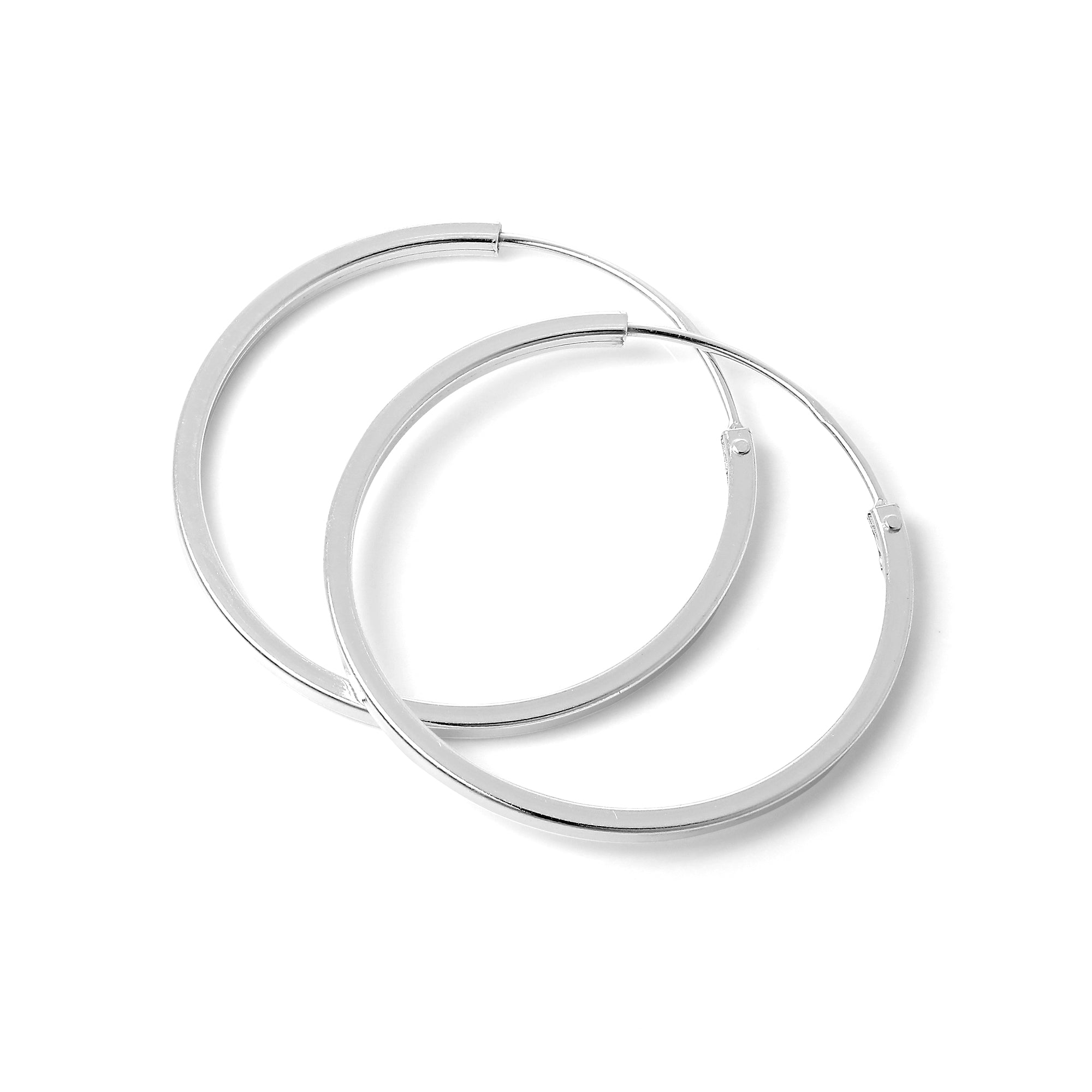 Sterlingsilber 1 mm Quadratische Ohrringe 10 mm - 40 mm