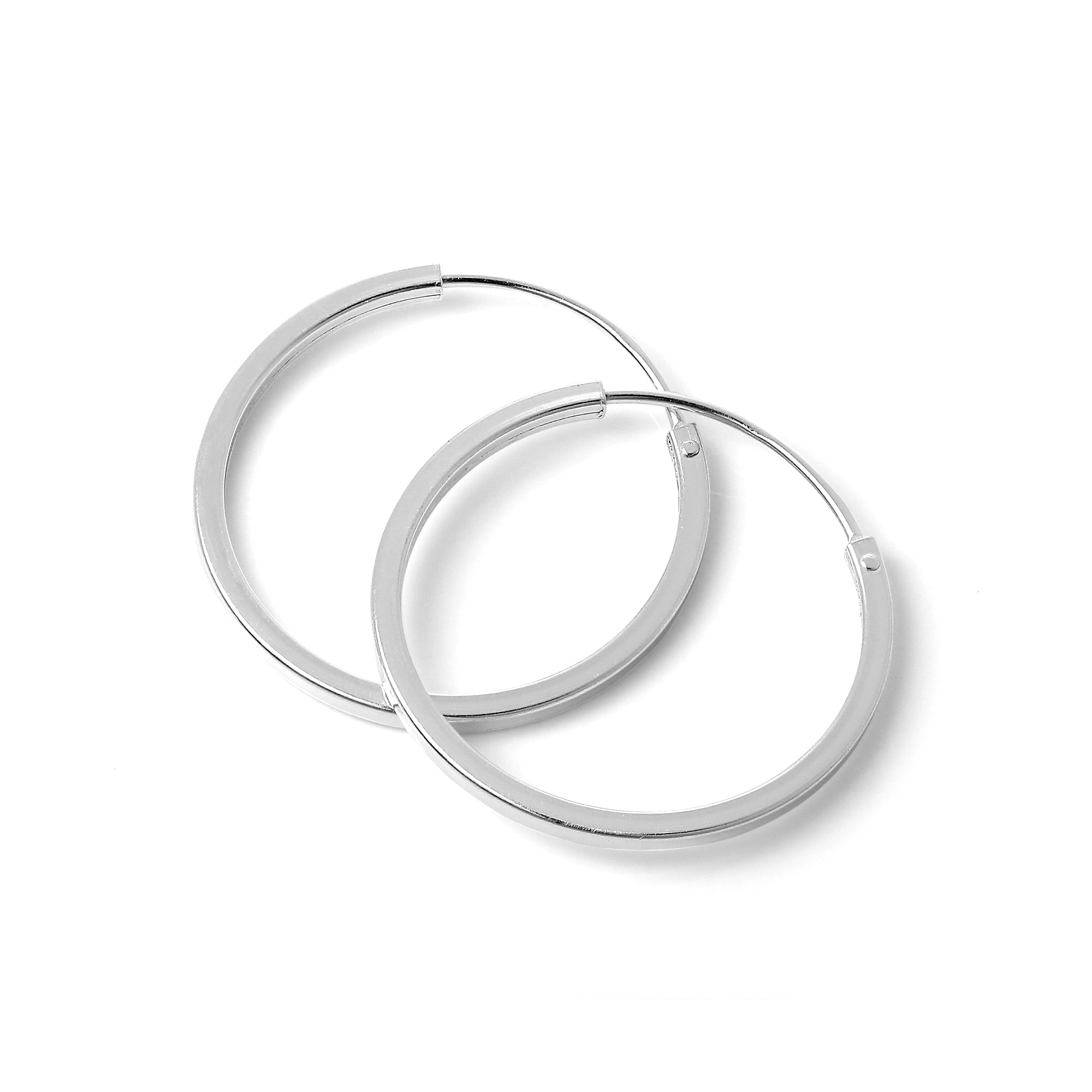 Sterlingsilber 1 mm Quadratische Ohrringe 10 mm - 40 mm
